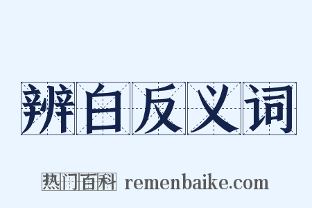 辨白反义词是什么意思的图片